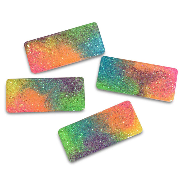 Neon Rainbow Glitter Resin Wide Bar Hair Clips-Clearance no slip hair clips-Flower No slip hair clips-Animal no slip hair clips-Star no slip hair clip-heart no slip hair clips-butterfly no slip hair clips-Moo G Clips