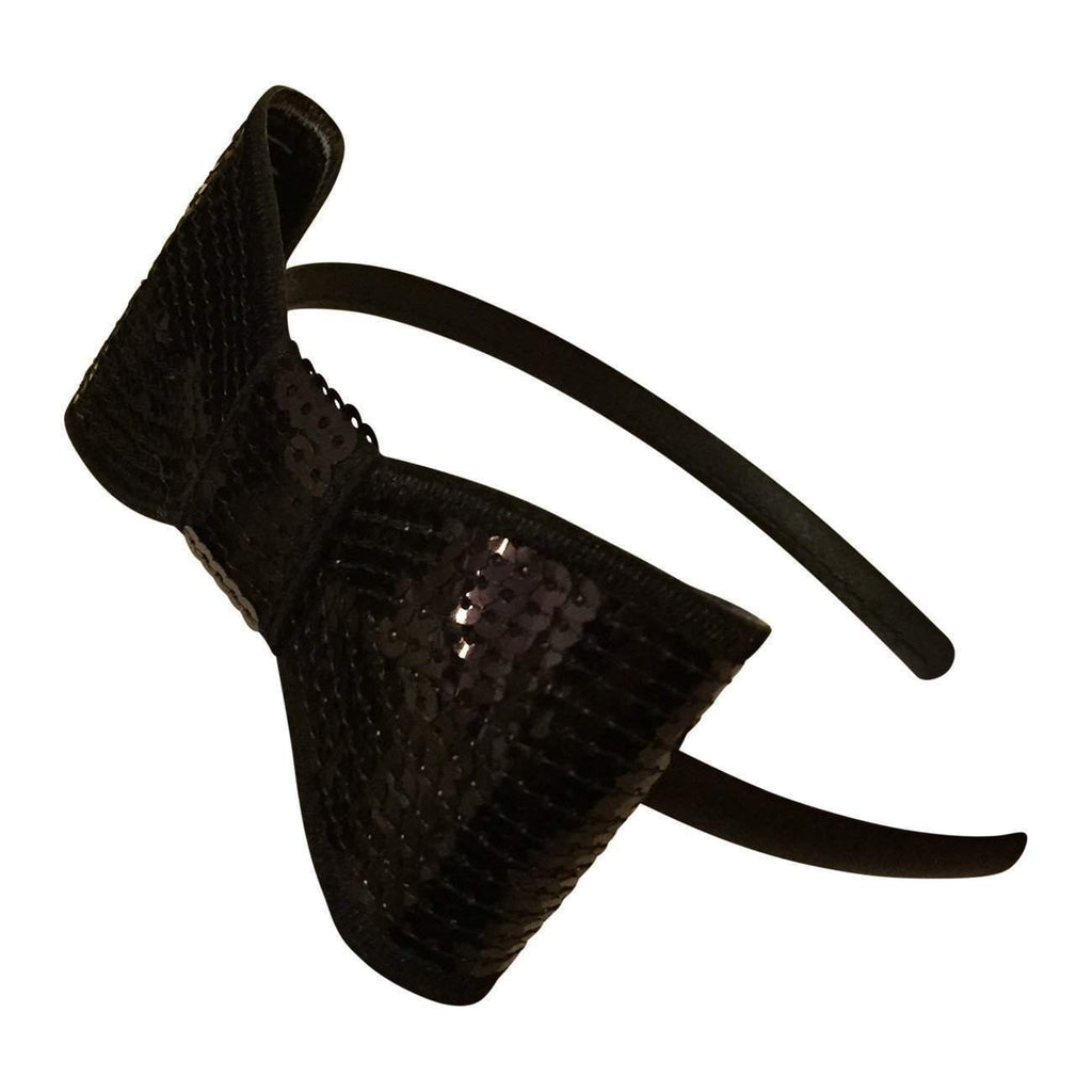 Sequin Bow Hard Headbands-girls sequin bow headband-Moo G Clips
