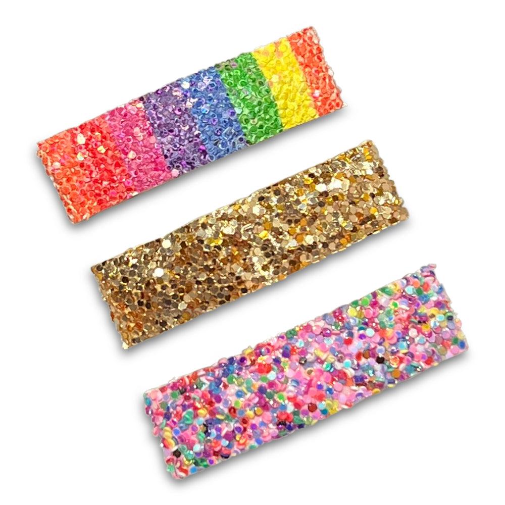 Small Glitter Snap Clip Sets *NEW COLORS ADDED!*-party favors glitter snap hair clips-Moo G Clips