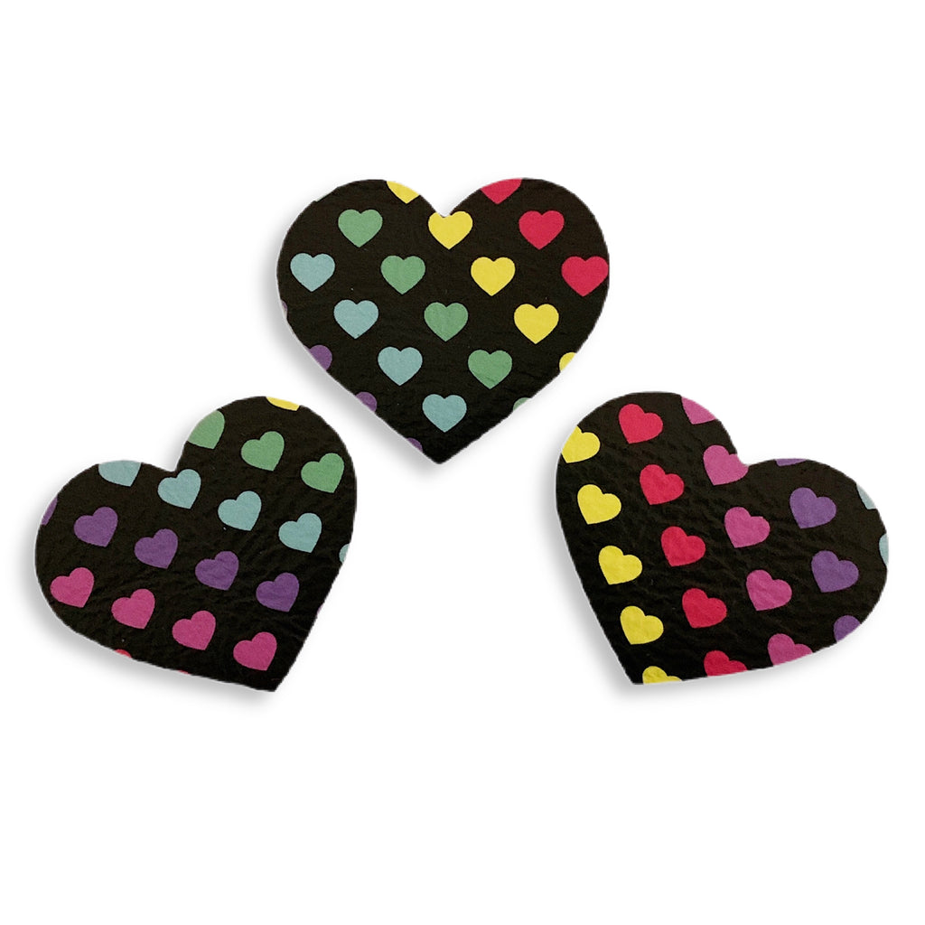 Valentine's Leather Hearts *NEW colors added!*-no slip leather hair bows no slip leather hair clips-Moo G Clips