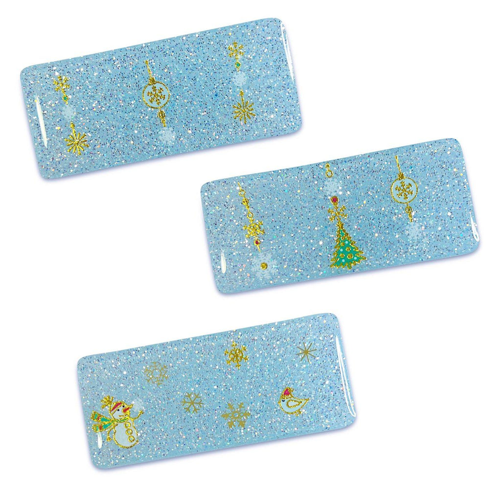 Winter Scenes on Wide Bar Resin Hair Clips-Clearance no slip hair clips-Flower No slip hair clips-Animal no slip hair clips-Star no slip hair clip-heart no slip hair clips-butterfly no slip hair clips-Moo G Clips