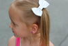 Basic Color Leather Hair Bows-no slip leather hair bows no slip leather hair clips-Moo G Clips