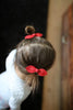 Basic Color Leather Hair Bows-no slip leather hair bows no slip leather hair clips-Moo G Clips