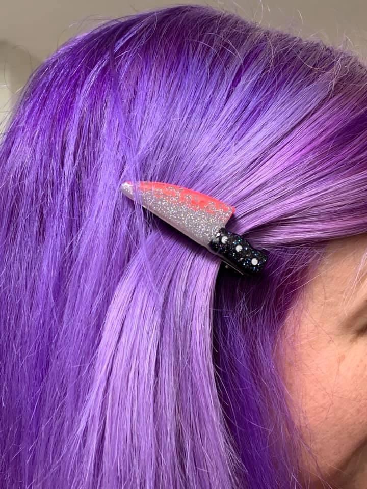 Bloody Knives Resin Hair Clips-Clearance no slip hair clips-Flower No slip hair clips-Animal no slip hair clips-Star no slip hair clip-heart no slip hair clips-butterfly no slip hair clips-Moo G Clips
