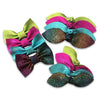 Bright Metallic Speckle Leather Hair Bows-no slip leather hair bows no slip leather hair clips-Moo G Clips