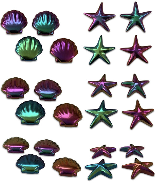 Chrome Color-Shifting Seashell & Starfish Resin Hair Clips-Clearance no slip hair clips-Flower No slip hair clips-Animal no slip hair clips-Star no slip hair clip-heart no slip hair clips-butterfly no slip hair clips-Moo G Clips