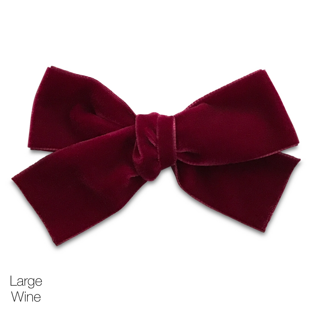 Hair Clips -Large Velvet Hair Bows - Baby Bows - Baby Gift-no slip velvet hair bows no slip velvethair clips-Moo G Clips