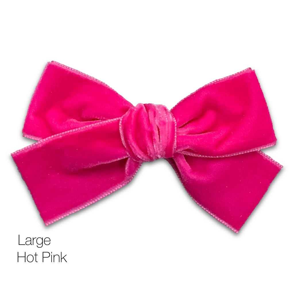 Hair Clips -Large Velvet Hair Bows - Baby Bows - Baby Gift-no slip velvet hair bows no slip velvethair clips-Moo G Clips