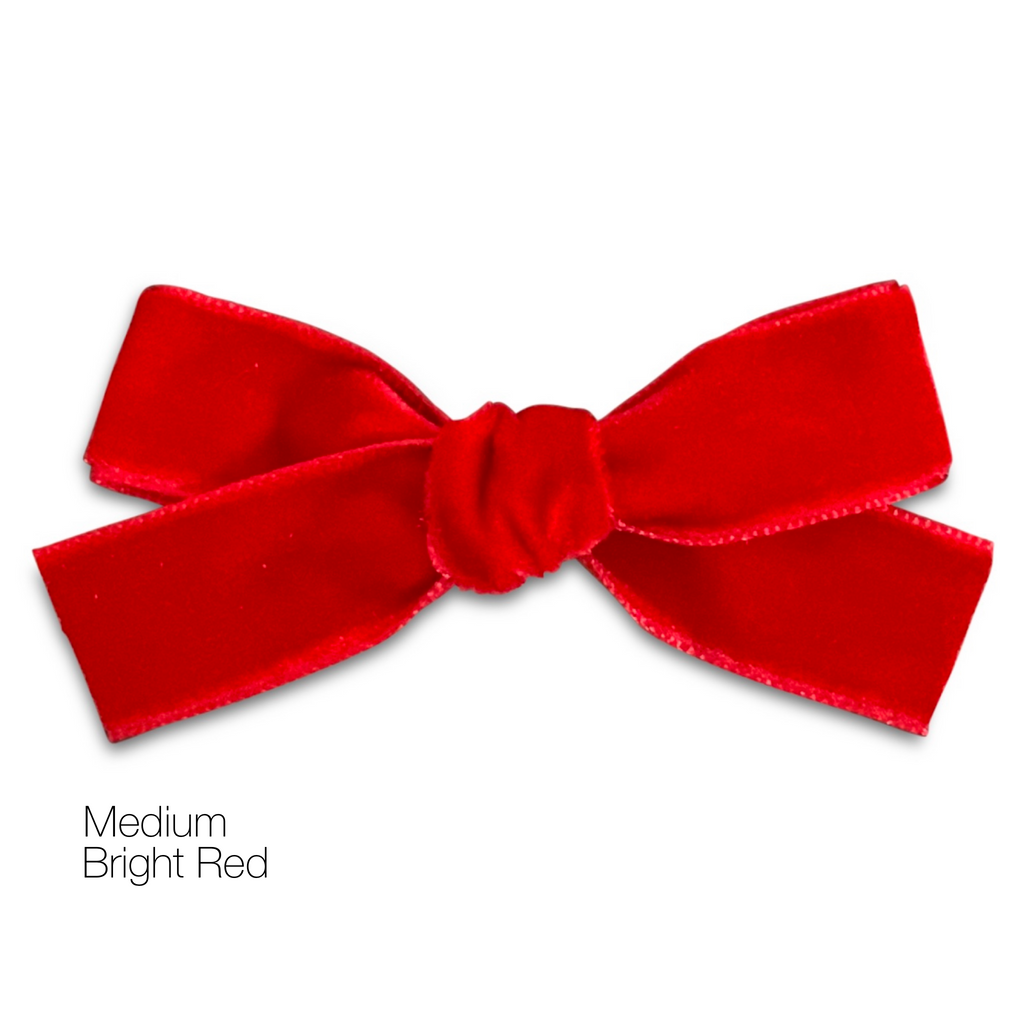 Hair Clips - Medium Velvet Hair Bows - Baby Bows - Baby Gift-no slip velvet hair bows no slip velvethair clips-Moo G Clips