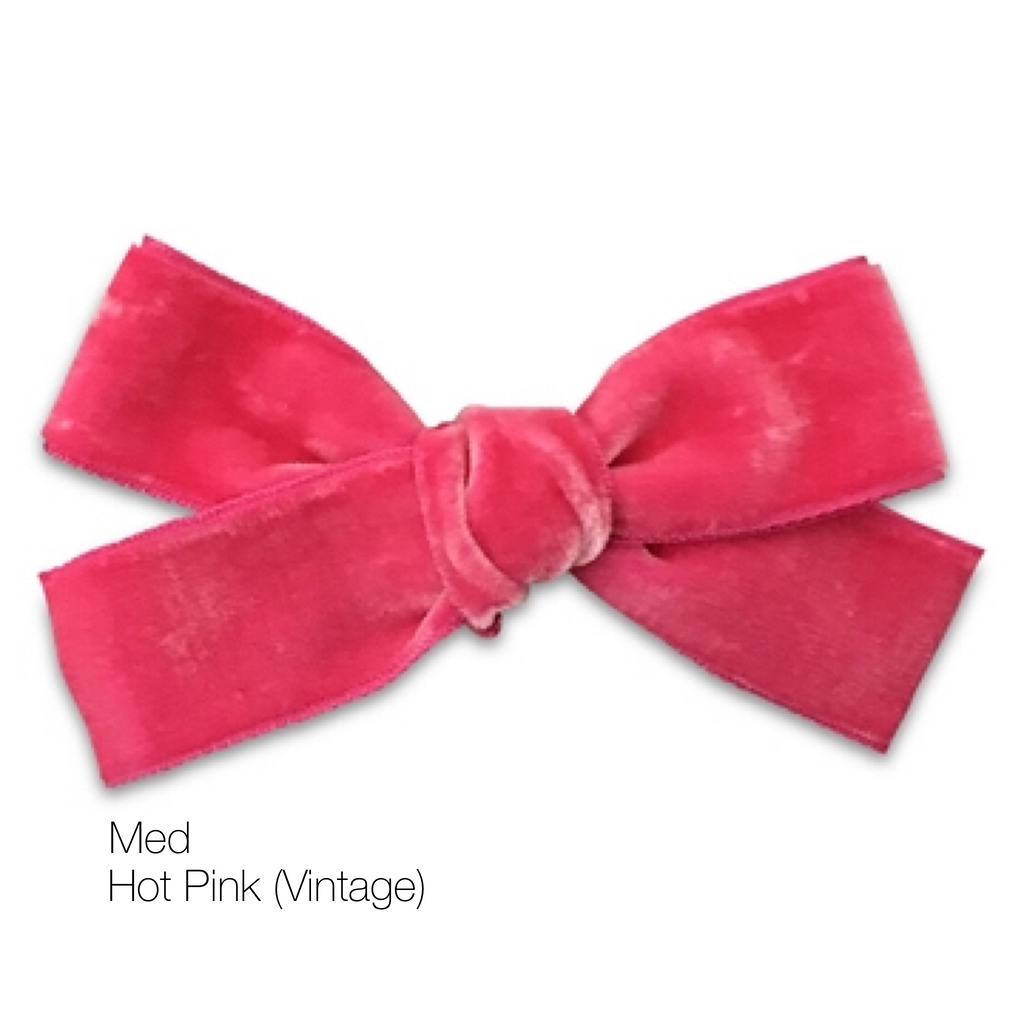 Hair Clips - Medium Velvet Hair Bows - Baby Bows - Baby Gift-no slip velvet hair bows no slip velvethair clips-Moo G Clips