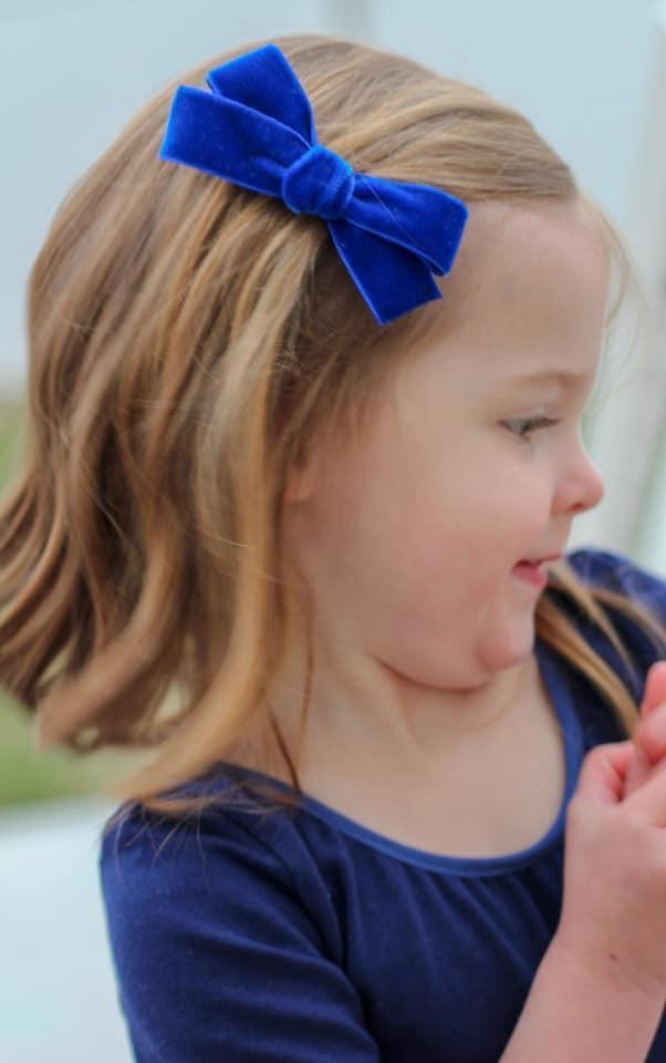 Hair Clips - Medium Velvet Hair Bows - Baby Bows - Baby Gift-no slip velvet hair bows no slip velvethair clips-Moo G Clips