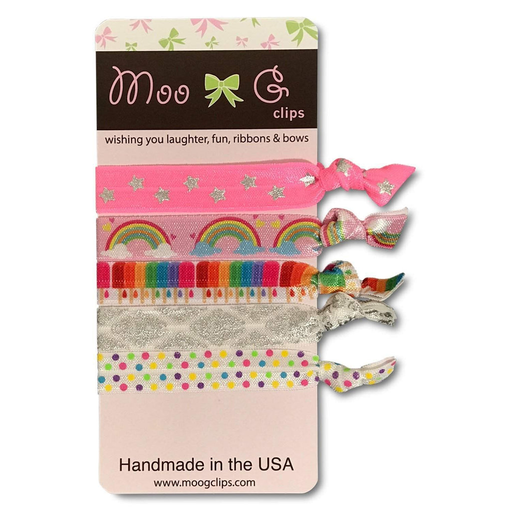 Hair Ties All-ponytail holders - party favor - girls hair accessories-Moo G Clips