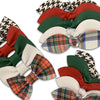 Holiday Plaid Leather Hair Bows-no slip leather hair bows no slip leather hair clips-Moo G Clips