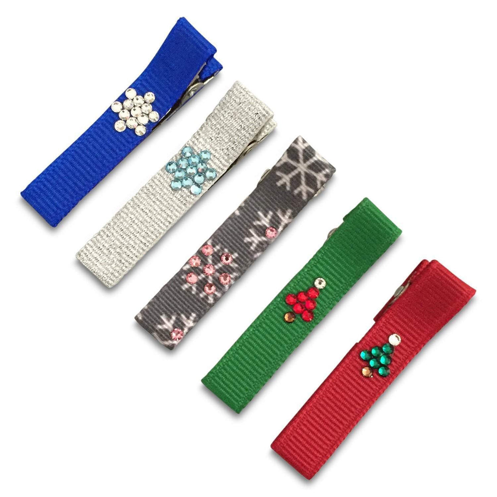 Holiday Specialty Clippies-crystal hair clips - no slip holiday hair clips with crystals -Moo G Clips