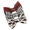 Houndstooth Bears Leather Hair Bows-no slip leather hair bows no slip leather hair clips-Moo G Clips