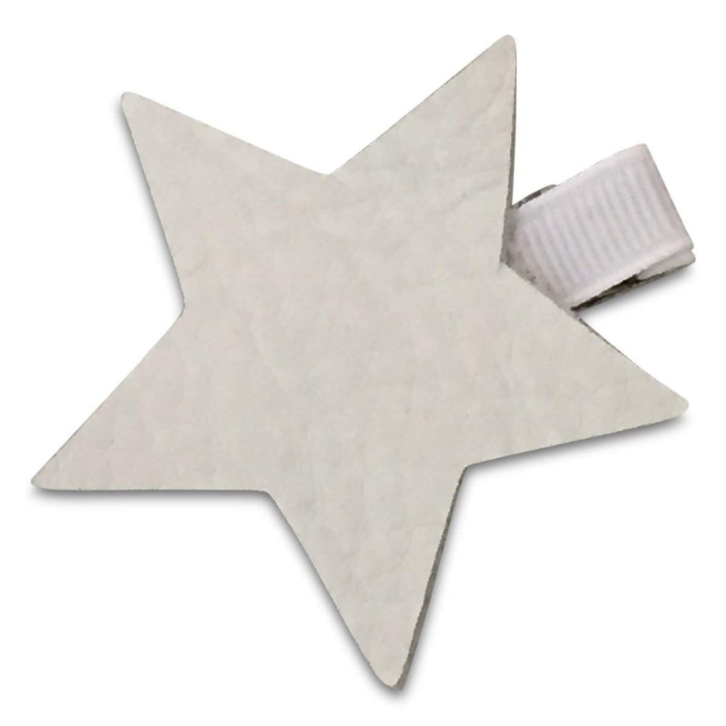Leather Star Hair Clips-no slip leather hair bows no slip leather hair clips-Moo G Clips