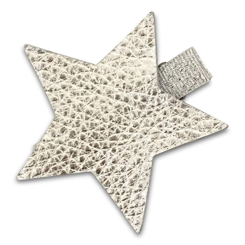 Leather Star Hair Clips-no slip leather hair bows no slip leather hair clips-Moo G Clips