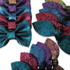 Metallic Crackle Leather Hair Bows-no slip leather hair bows no slip leather hair clips-Moo G Clips