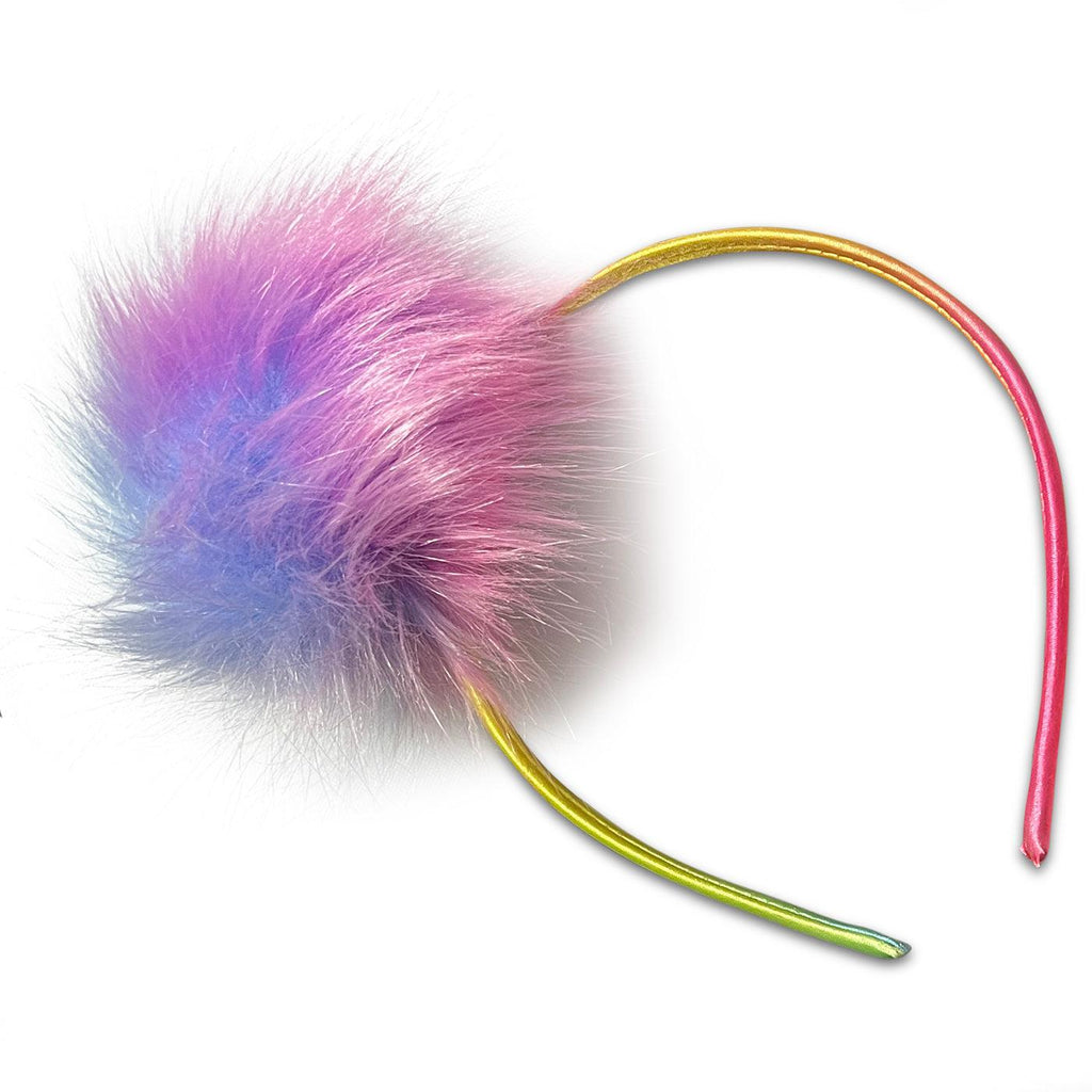 Multi Color Pom Pom Head Bands-girls pom pom party headbands-Moo G Clips