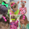 Neon Leather Hair Bows-no slip leather hair bows no slip leather hair clips-Moo G Clips