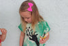 Neon Leather Hair Bows-no slip leather hair bows no slip leather hair clips-Moo G Clips