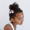 Patriotic Leather Rainbow & Ice Cream Cone Hair Clips-no slip leather hair bows no slip leather hair clips-Moo G Clips