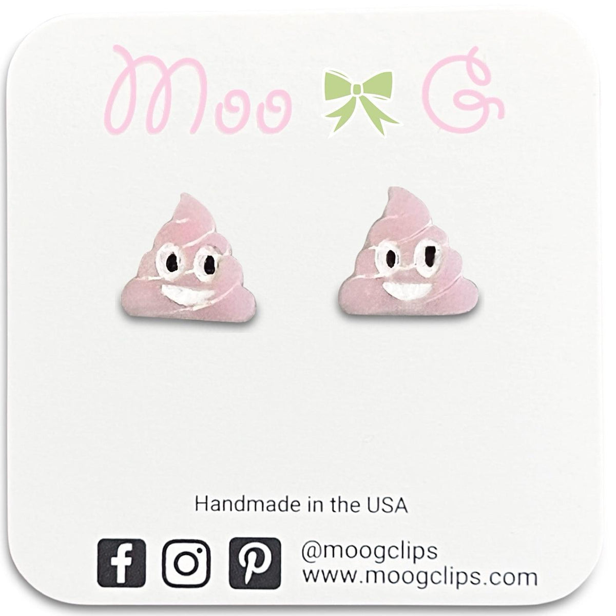 Emoji Poop Studs Hypoallergenic Earrings for Sensitive Ears Made with Plastic Posts