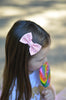 Valentine Leather Hair Bows-no slip leather hair bows no slip leather hair clips-Moo G Clips