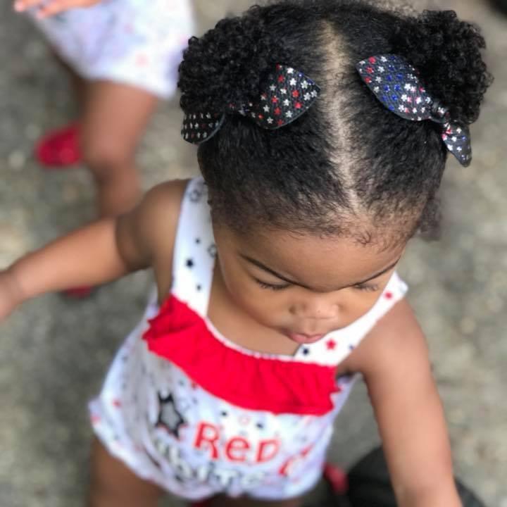 July 4th Leather Hair Bows-no slip leather hair bows no slip leather hair clips-Moo G Clips
