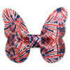 Medium Leather Patriotic Butterfly Hair Clips-no slip leather hair bows no slip leather hair clips-Moo G Clips